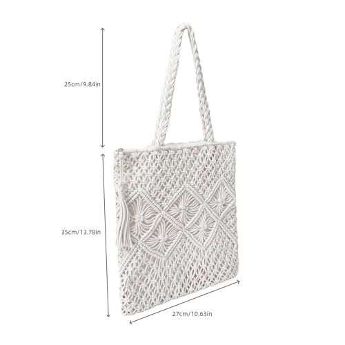 Bolso Tote de cuerda de algodón para mujer miniatura 3