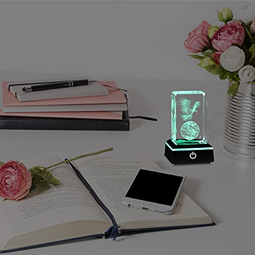 Qianwei 3D Crystals Eagle Gifts Decor Glass Figurine Eagle Stuff For Room Birthday For Best Friend Lovers Keepsake Paperweight #TOP4