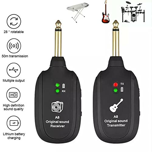 A8 UHF Sem Fio Receptor Transmissor de Guitarra Set 730 mhz 50 M Faixa para Guitarras Elétricas Baix