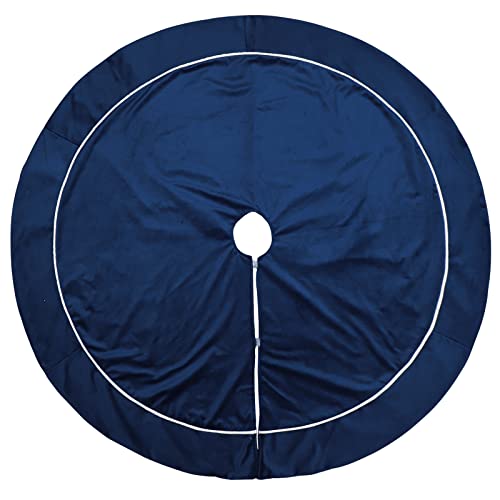 Bunny Chorus IV-907 Christmas Tree Skirt, 48 Inches Velvet Fur Plush Blue Tree Skirt thumb #1