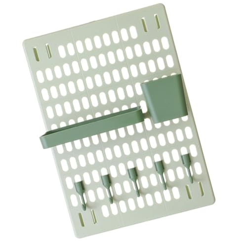 KHBUAB Rack de Pared sin Perforaciones para Almacenamiento 8 Ganchos de Plástico Verde, Estilo Nórdico, Adecuado para Pared de Dormitorio o Estudio