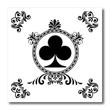 3drose Ace Of Clubs Playing Cards Poker White And Black Popular Image Iron On Heat Transfer 8 By 8 For White Material Ht 218674 1 Amazon In Home Kitchen