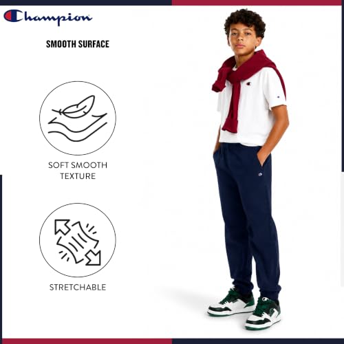 Champion Boys Regular Fit School Uniform Twill Jogger Pants Dark Navy - image 7
