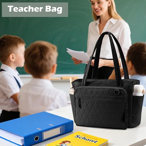 Yarwo Puffy Tote Bag for Women with Accordion File Pocket & Laptop Sleeve — view 3