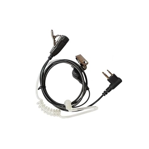 Kenwood Security Headset Funkgerät Ohrhörer Kopfhörer Schallschlauch Mikrofon - 2 -Pin 2,5mm 3,5mm Klinke Metall Clips