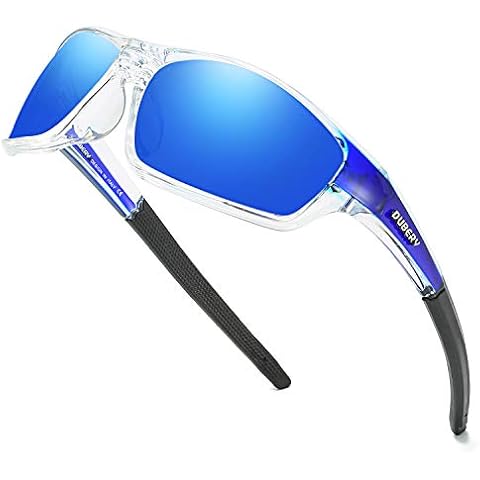 DUBERY Sport Polarized Sunglasses for Men UV Protection Driving Fishing Sun Glasses D620, Blue Cover