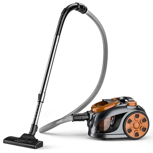 Fizuuye Aspiradora sin bolsa, 3300 W, 3 L, sin bolsa, 15 kpa, con filtro HEPA, cable de 5 m, para parqué, alfombra, azulejos, pelo de animales, potente aspiradora (3 L)