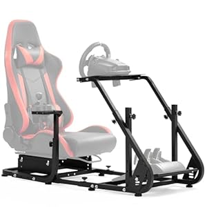 Marada Simulator Cockpit Stand,Racing Wheel Stand fit Logitech G25 G27 G29 G920 Thrustmaster Fanatec Driving Simulator Cockpit Without Wheels Pedals Seat TV