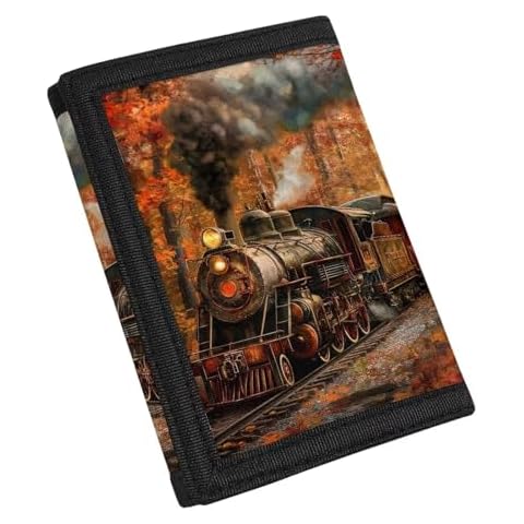 GIFTPUZZ Train Kids Wallet for Boys Cool Kids Trifold Wallet Childrens Wallet for Birthday Christmas Graduation Gifts School Money Bag Cover