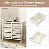 RELAX4LIFE 9 Drawer Rolling Storage Cart - Mobile Drawer Carts for Craft Art Supply Paper Salon, Utility Cart on Wheels for Classroom Teacher School Office, Rolling Cart with Drawers (Ivory White) #3
