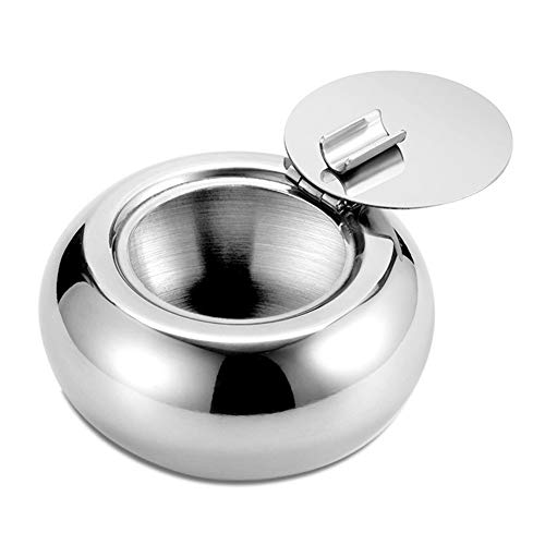 Cendrier rond en acier inoxydable AKT avec porte-cendres pour cigarette M