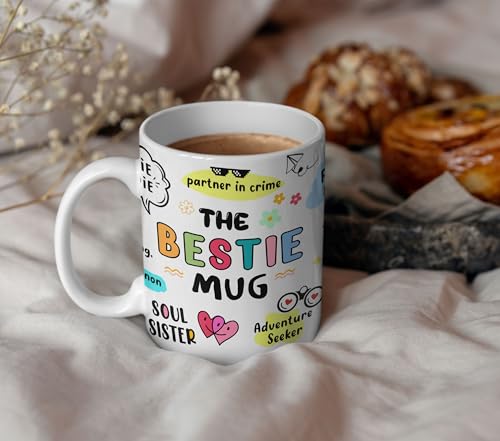 Image of The Bestie Coffee Mug with Keychain | for Girl Bestfriend | Gift for Friends Sister | Friends Mug | Friendship Day Gifts for Girl Women | Birthday Gift 330ML Pack of 1