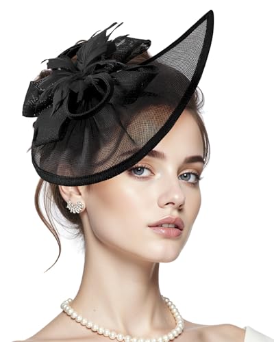Fascinators Hats for Women Kentucky Hat Derby Tea Party 2026 Pillow Top for Wedding Cocktail...
