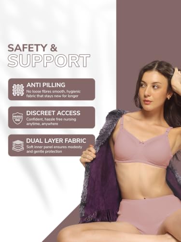 Image of MomToBe Women's Cotton Full Cup Non-Padded Feeding Bra /Nursing Bra /Maternity Bra