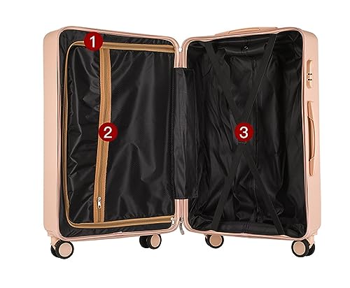 Carry-on Suitcase Luggage Portable Hard Shell Luggage Security Combination Lock Suitcases Quiet and Smooth Luggage Carry-on Suitcases Carry On Luggages, 20inch,Black-20inch (Roze 20inch)3