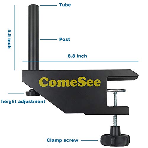Comesee Professional Table Tennis Ping Pong Net Post Set Strength Screw Clamp With Net Clip Insert, 1.65 Inch Width Grip Holder, Tension And Height Adjustable Easy Set Up (Black) #TOP1