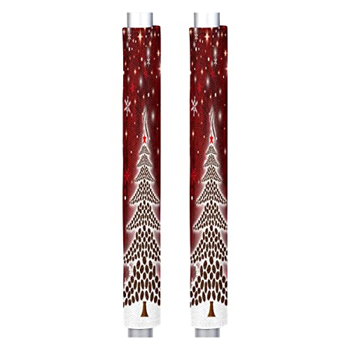 Image of Pardick Coffee Christmas Tree Refrigerator Door Handle Covers Set of 2 Washable Fridge Dishwasher Oven Mocrowave Door Decor Protector Handle Cover Keep Your Kitchen Appliance Clean