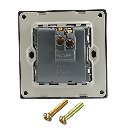Uxcell Doorbell Push Button Switch Wall Mounted Resettable Square Gray Button Ac 250V 16A Stainless Steel Panel 86Mmx86Mm #TOP2