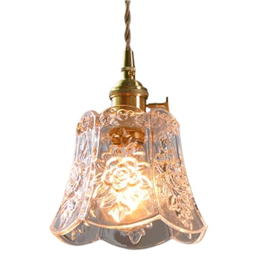 Petite lampe à suspension en verre HAIDU pour une ambiance de chambre cosy