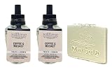 Bath & Body Works Coffee & Whiskey 2 Pack Wallflowers Home Fragrance Refill Bulbs with a Natural Oats Sample Soap