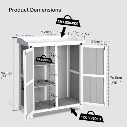 Garveelife HTP3FJZMXVFVRTF602AQIWDNEUV4M Potting Bench Outdoor Cabinet With Metal Tabletop thumb #6