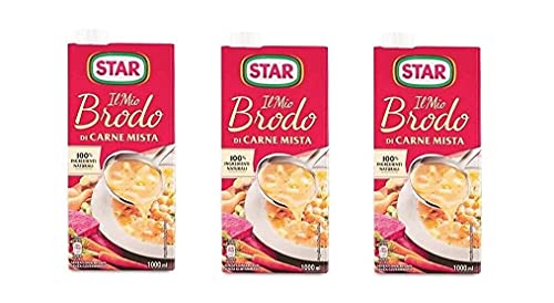3X Star Brodo Carne Mista Brodo Liquido Misto Carne Pronto Pasti 1 Litro