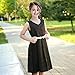 Sunny Fashion Girls Dress Black Party Elegant A Line V Neck Waist Belt Sleeveless Size 6