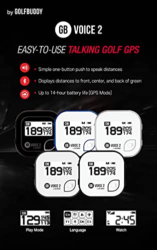 Golf Buddy Voice 2 Talking Gps Rangefinder, Long Lasting Battery Golf Distance Range Finder, Preloaded With 40,000 Worldwide Courses, Easy-To-Use Golf Navigation For Hat (Voice 2_Black) #TOP5