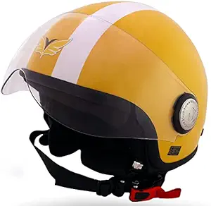 Yamaha Avion Polycarbonate Anti- Scratch Half Face Helmet (Size L, Yellow) Y6AAVYEL0L21