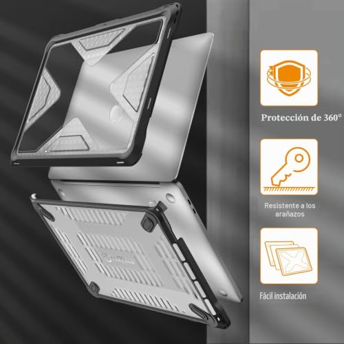 Funda MacBook Pro 13 rígida antiarañazos con acabado mate protector negro Fintie 7