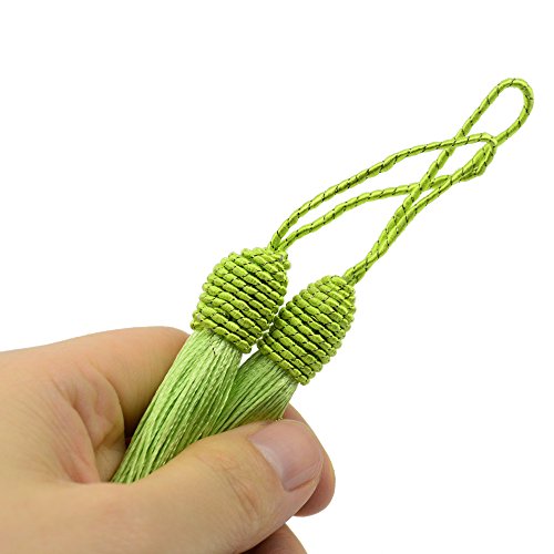 20Pcs 15.5Cm/6 Inch Silky Floss Bookmark Tassels With 2-Inch Cord Loop And Small Chinese Knot For Jewelry Making, Souvenir, Bookmarks, Diy Craft Accessory (Light Green) #TOP3