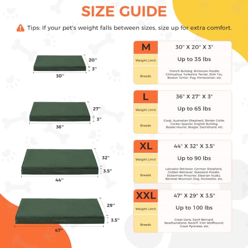 Image of Outdoor Dog Bed Large Sized Dog, Waterproof, 36x27x3 Inch