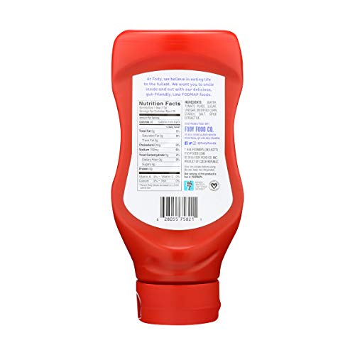 Fody Foods Vegan Tomato Ketchup | Low Fodmap Certified | Gut Friendly No Onion No Garlic | Ibs Friendly Condiment | Squeeze Bottle | All Natural Gluten Free Non Gmo | 16.8Oz #TOP3