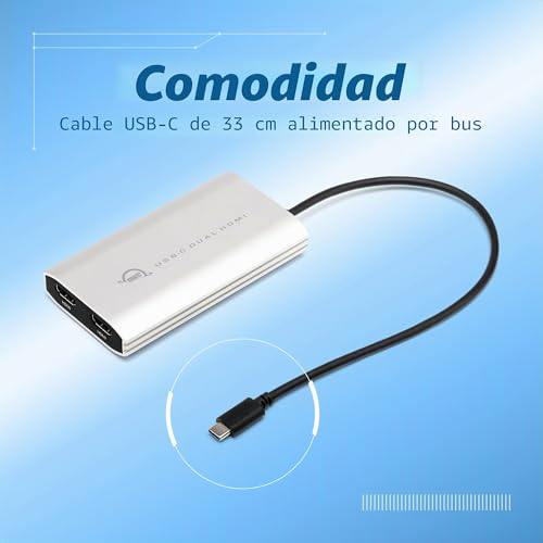 Adaptador USB-C dual HDMI 4K OWC DisplayLink para Mac u ordenadores PC 3