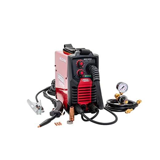 Lincoln Electric 90i MIG and Flux Core Wire Feed Weld-PAK Soldador, máquina de solda de 120 V, portátil com alça de ombro, capa protetora de metal, melhor para trabalhos pequenos, K5256-1