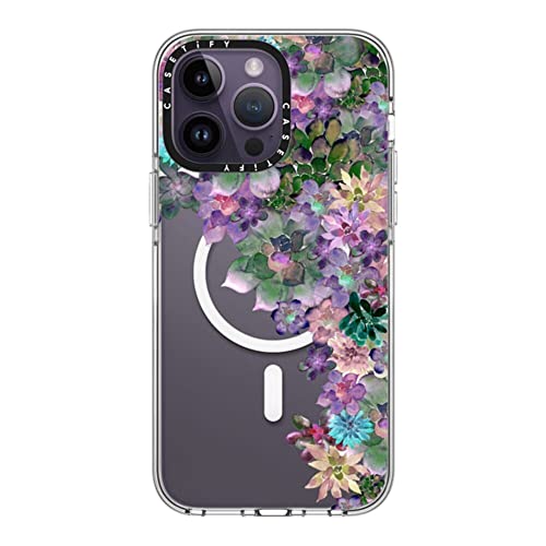 CASETiFY Clear iPhone 14 Pro Max Case [Not Yellowing / 6.6 ft. 3X Military Grade Drop Protection/Magsafe] - My Succulent Garden - Clear
