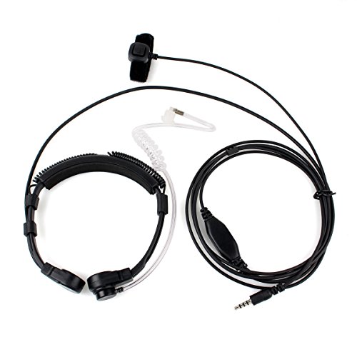 F-Security Anti-Noise Throat Microphone Covert Acoustic Tube Tactical Communication Headset with Finger PTT
