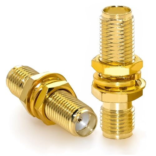 2PCS SMA Nut Bulkhead Connector SMA Female to Female miniatura 1