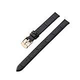 ERAKAFZTTK Cinturino in Pelle for Orologio Adatto for Longines Adatto for Tissot Fibbia ad ardiglione in Oro Rosa Braccialetto in Morbida Pelle Bovina Accessori Femminili ﻿(05-Black-Rose,20mm)