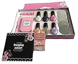 KONAD-Kit Premium French para estampar. 5 placas.m19, m45, m56, m77, m80.Navy, White, Magenta, Base Coat, Protector y Light Gray 11ml.