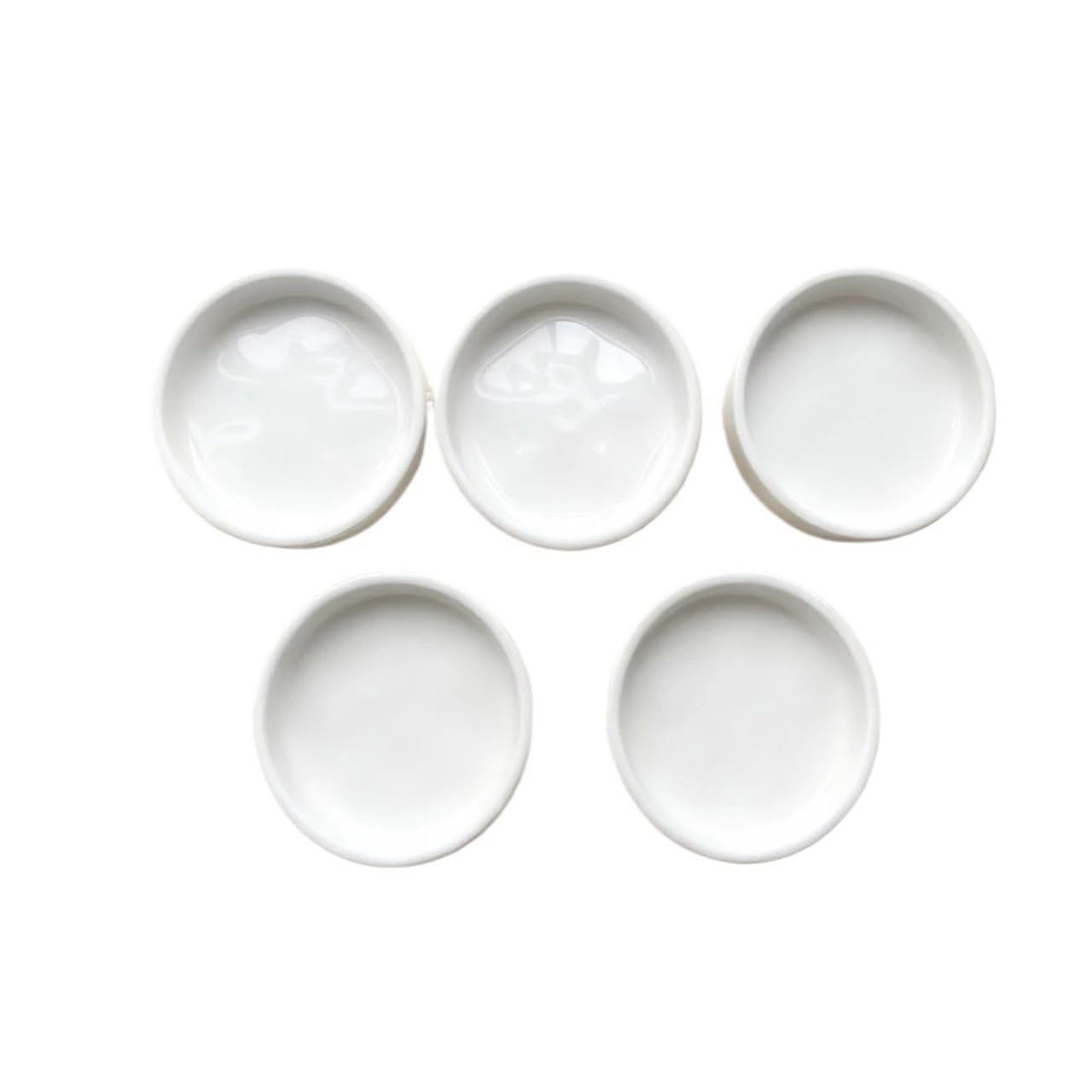 5pcs Round Paint Ceramic Palette For Watercolor Acrylic Ink Gouache Tray Double-sided Pigment For Painting