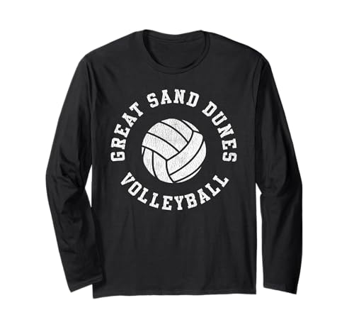 Great Sand Dunes Volleyball Retro Distressed Team VB Graphic Long Sleeve T-Shirt