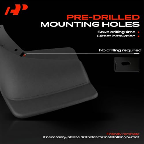 A-Premium Mud Flaps Compatible with Chevrolet Avalanche, Silverado, Suburban, Tahoe & GMC Sierra, Yukon, No Drilling Required Mud Guards with Hardware Accessories, Set of 4 Front and Rear by A-Premium - Used condition - Image 5