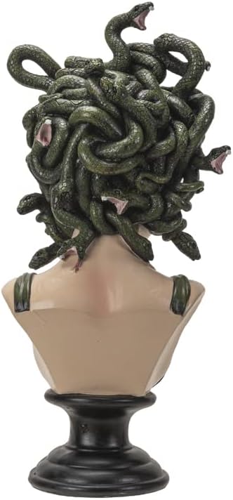 Pacific Giftware Medusa Bust with LED Figurine, 15-inch Height, Resin, Multicolor, Home Décor, Tabletop Décor, Halloween