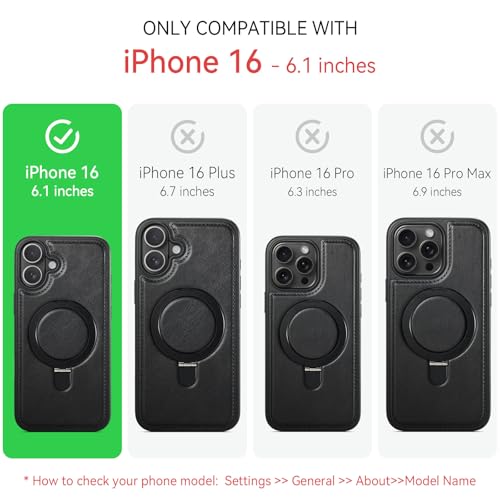 CHEEWADA for iPhone 16 Case with Stand Compatible with Magsafe, Black by CHEEWADA - Used condition - Image 2