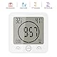 Wowlela Shower Clock Dusche Uhr Wasserdicht, Badezimmer Uhr Digital mit Saugnapf LCD Display Luftfeuchtigkeit Temperatur Wanduhren, Countdown Timer