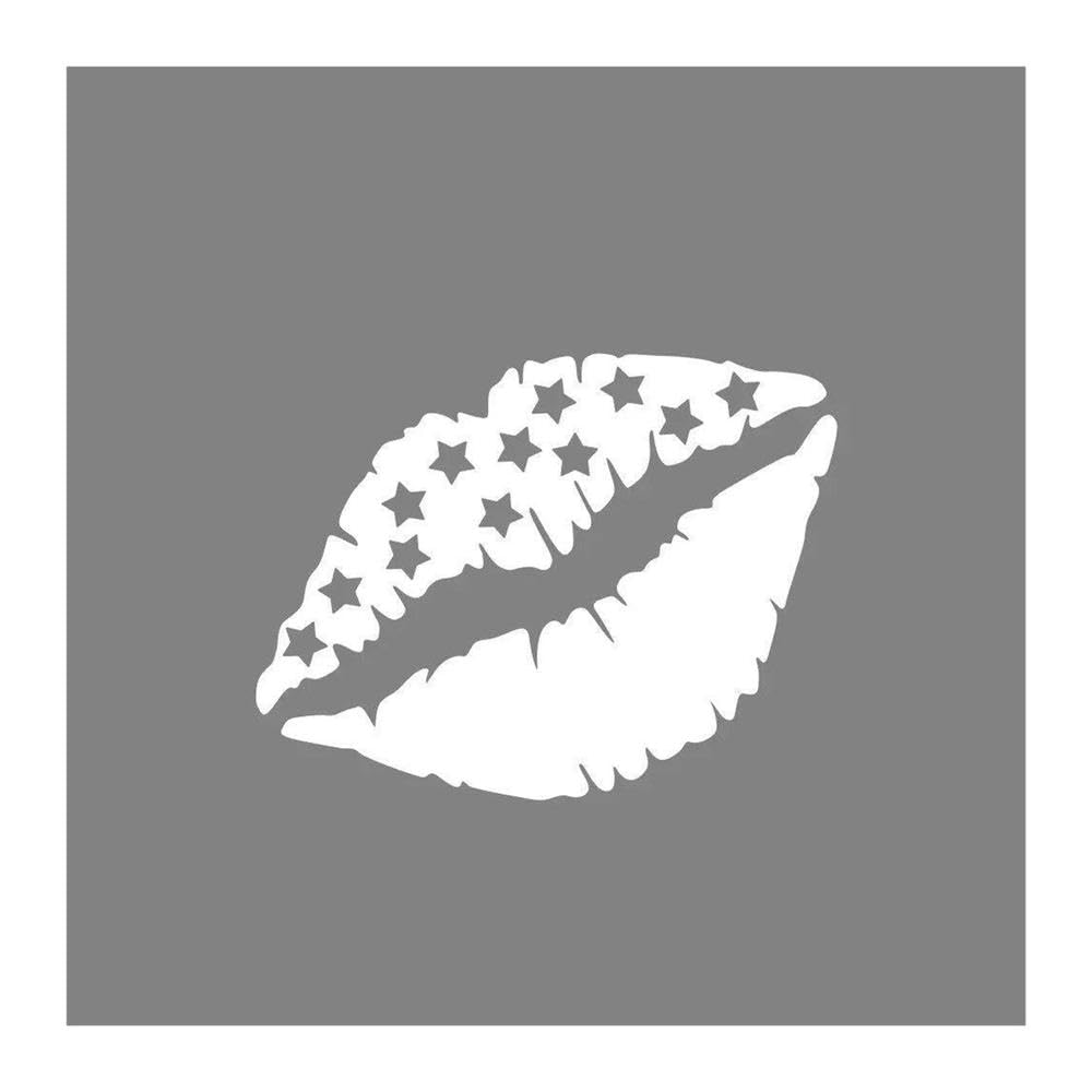 Car Side Sticker Pickup Graphics Lip Kiss Decal(Glossy White,40X26CM)