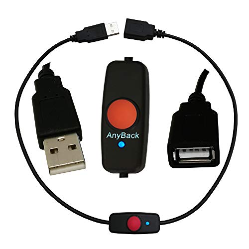 USB Switch ON Off Inline Extension Power Cables Male to Female Extender Cord Line Wire with LED Indicator DIY for Phone Hubs Car Camera Strip Light Heated Warmer Pads Fan AnyBack 60CM Red Button 1