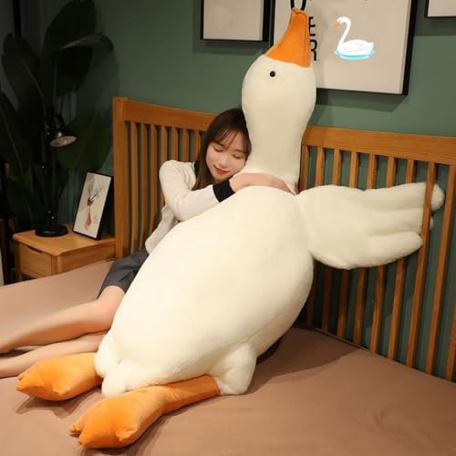 MUVLUS Goose Stuffed Animal Giant White Goose Plush Pillow,Cute Duck Toy Soft Hugging Swan Plush Pillow Gifts for Kids Adults