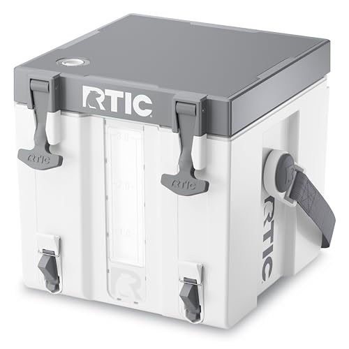 RTIC Halftime Water Cooler 3 Gallon Portable Carrier Container, Drink Beverage Dispenser, Stackable with 2 Taps, Bottleless, BPA-Free, for Sports, Camping, BBQ, Parties, Picnic, and More, White
